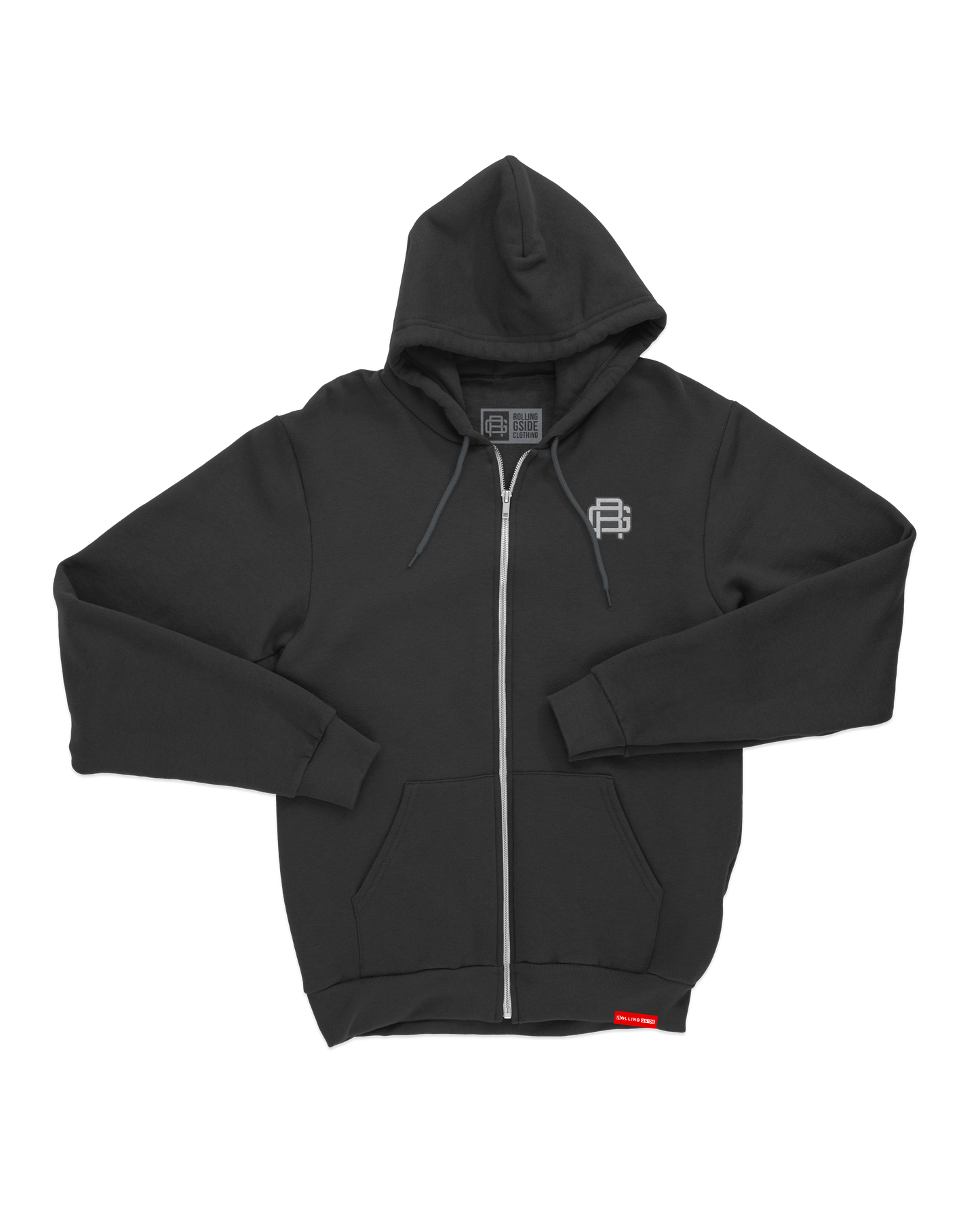 Rolling Gside Crew Zip Hoodie Bestickt