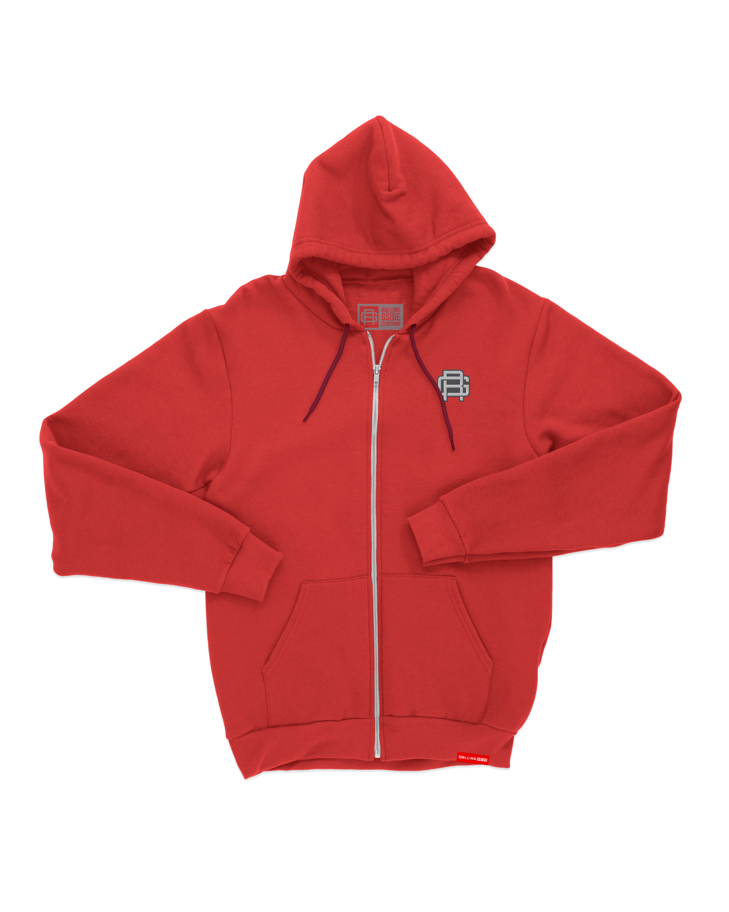 Rolling Gside Crew Zip Hoodie Bestickt
