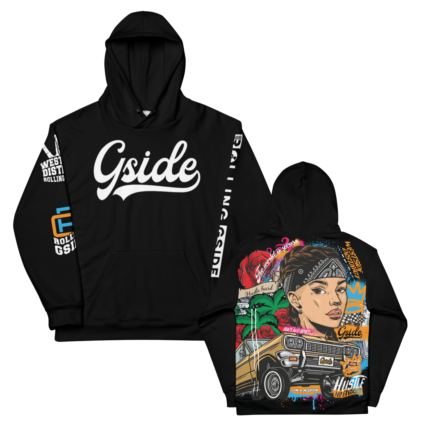 Rollin Down The Street Hoodie - Midnight Black