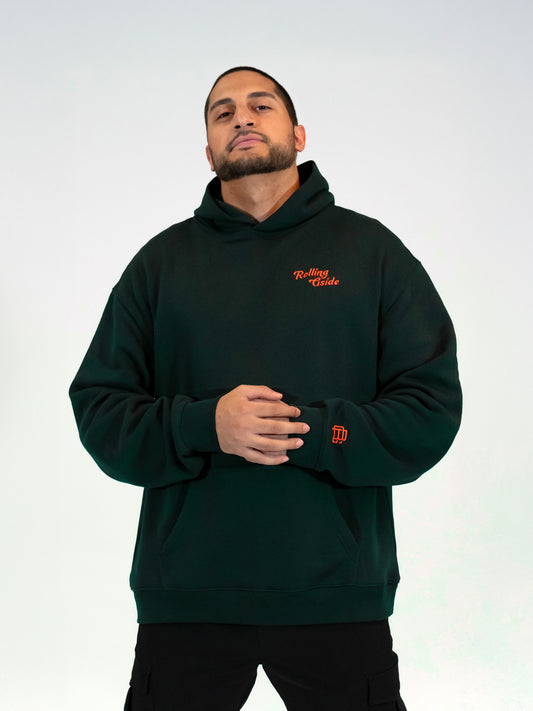 Rolling Gside Oversized Hoodie - Pine Green