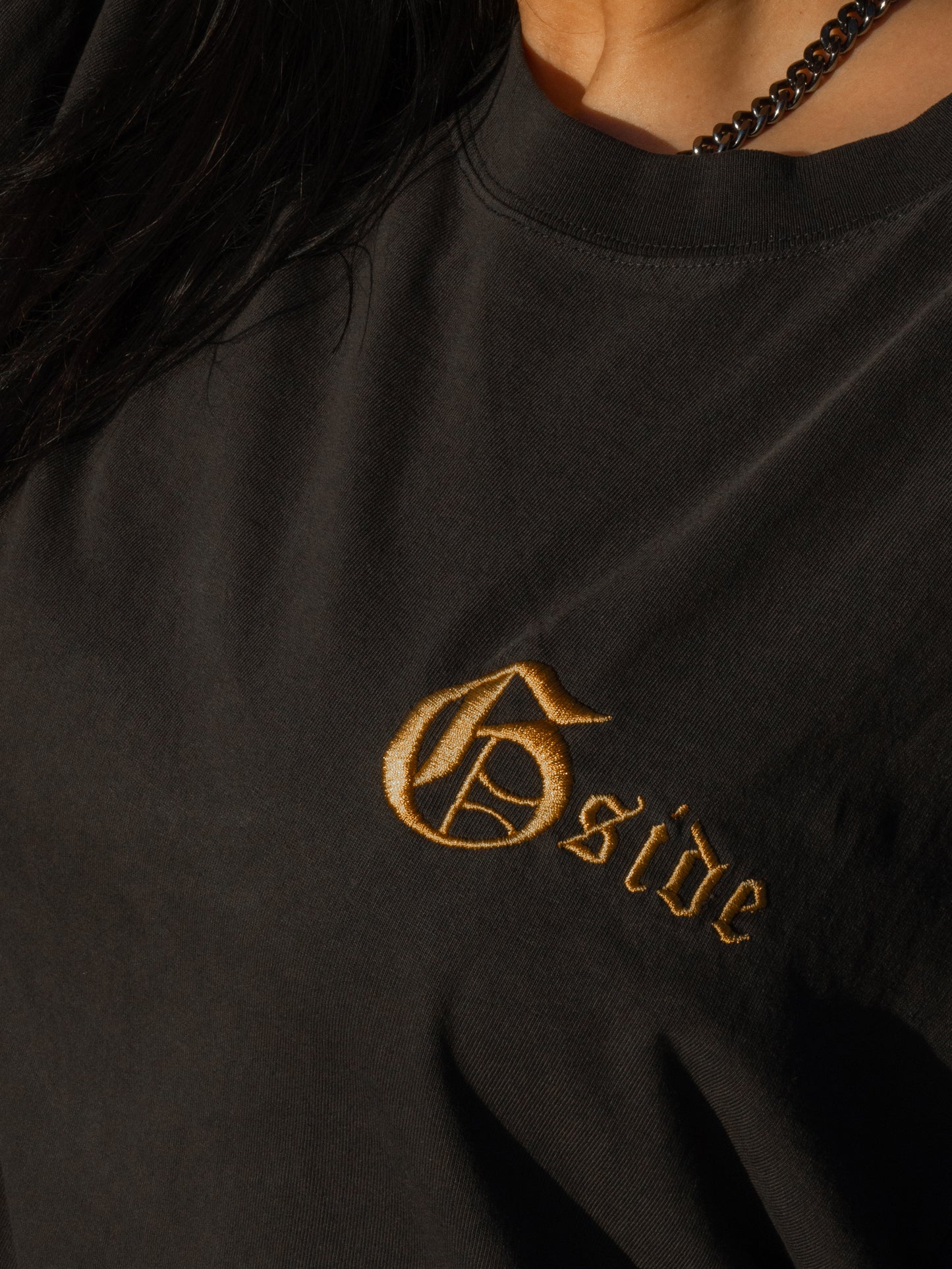 Gside Oversize T-Shirt Bestickt (Old Gold)