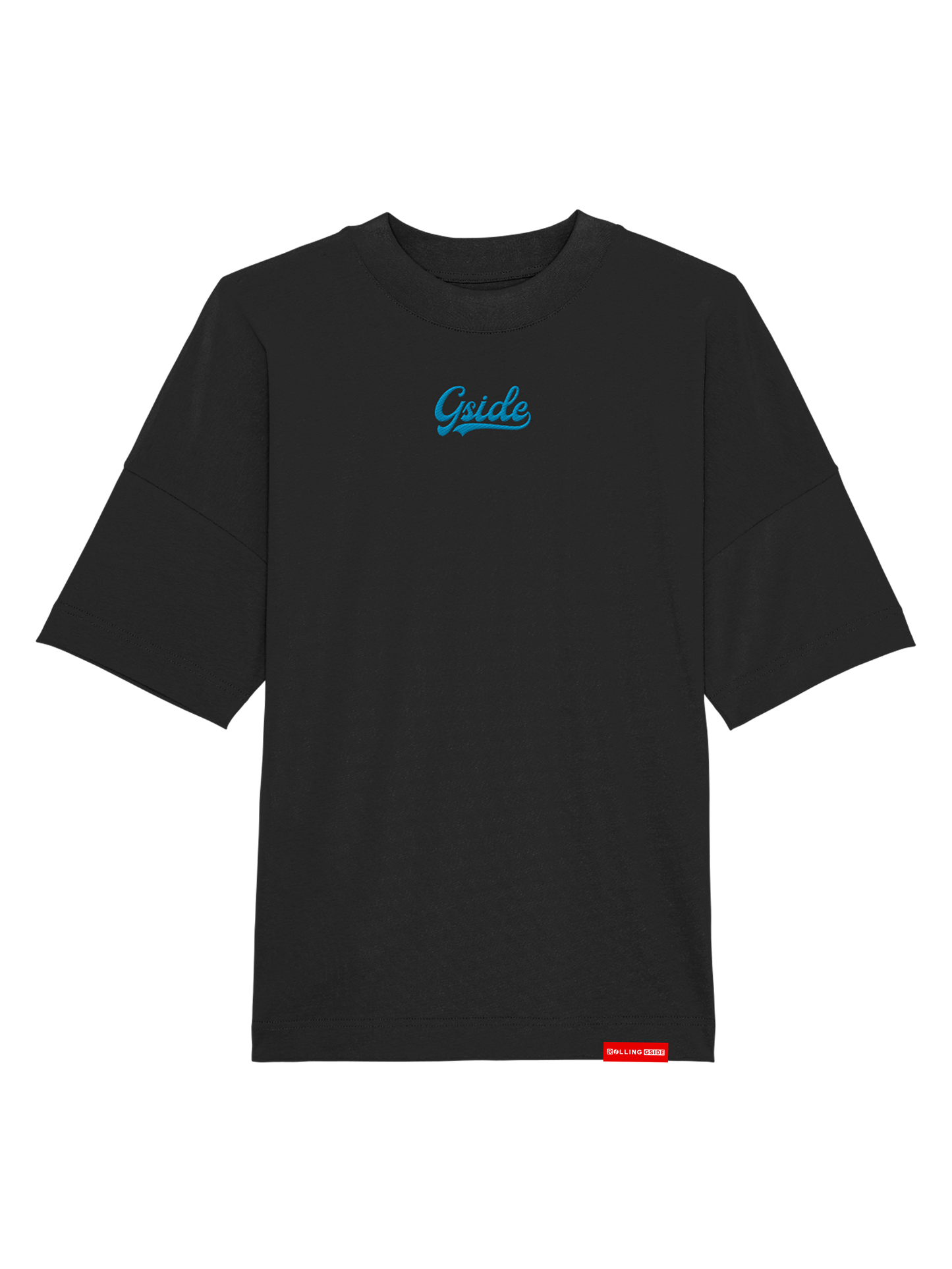 Gside Embroidered Oversize T-Shirt - Black/Blue
