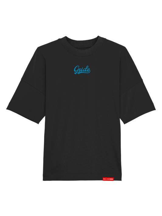 Gside Embroidered Oversize T-Shirt - Black/Blue